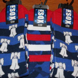 Two Sox Brand   Sz. 10-13  Red, White & Blue  Socks